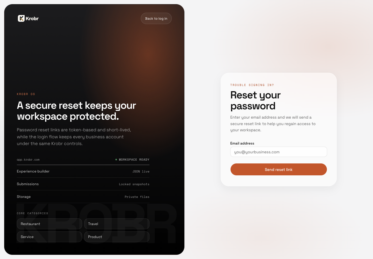 Recover a forgotten password: find the controls in this example screen and follow the numbered instructions above.